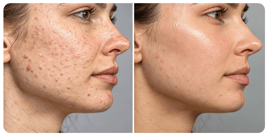 Before and after Morpheus8 treatment